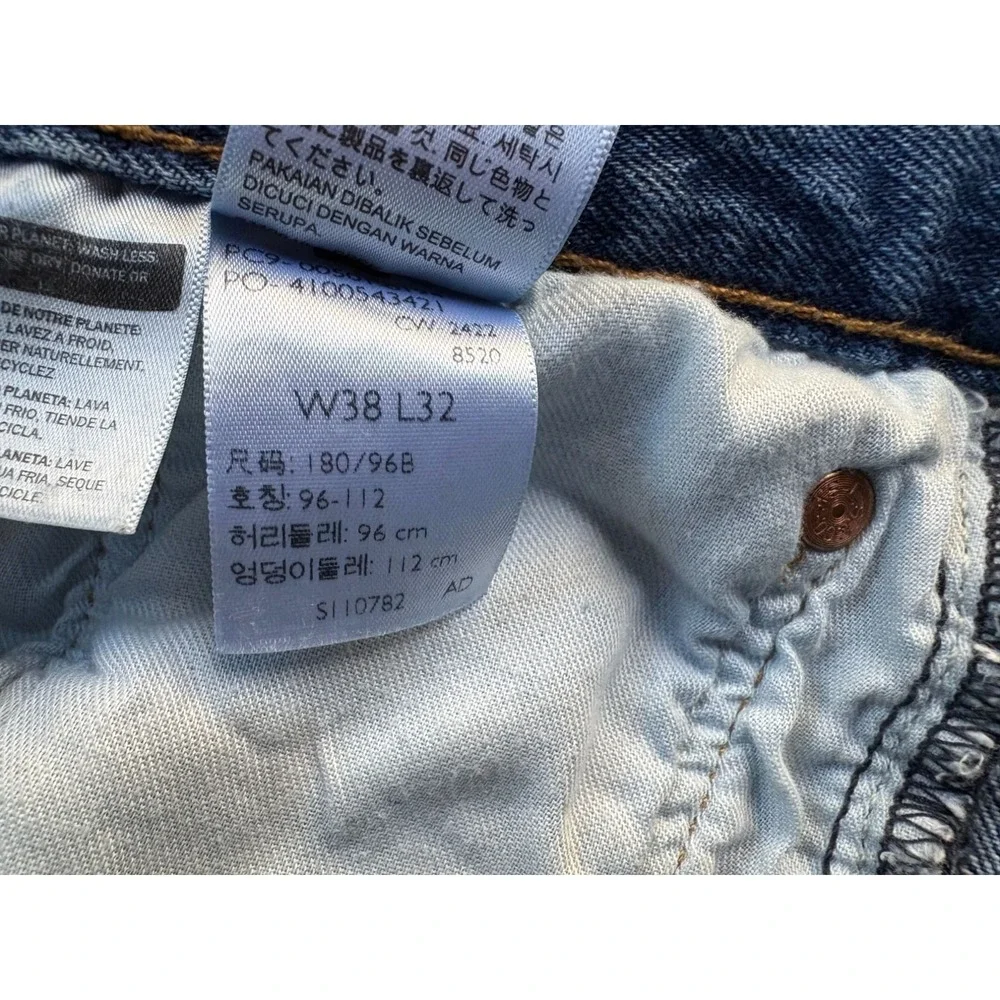 Levis 501 Original Vintage Style Blue Denim Button Fly Jeans 27‎ x32 Boyfriend - Picture 3 of 10